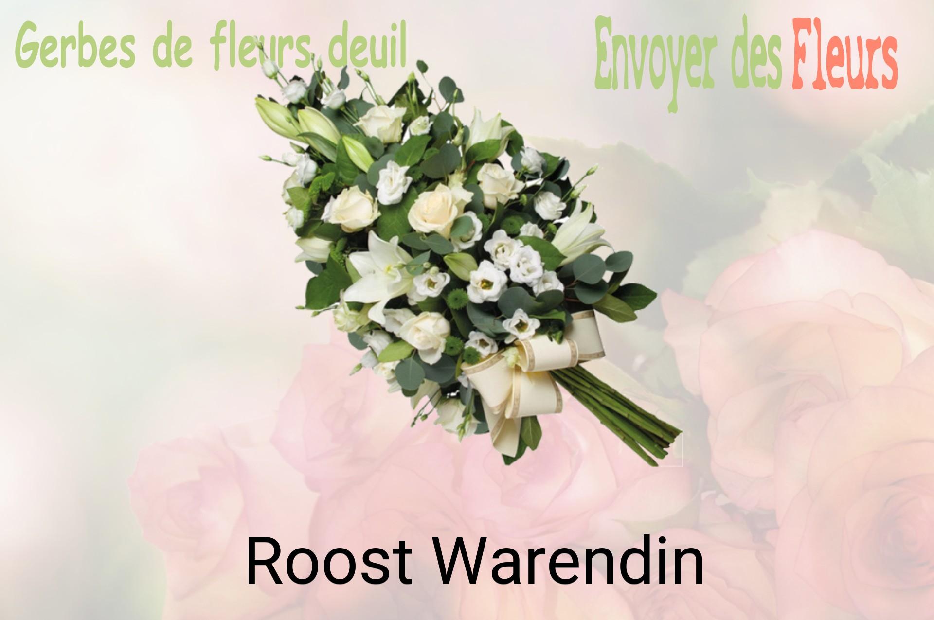 Gerbe de fleurs de deuil livrée à Roost-Warendin